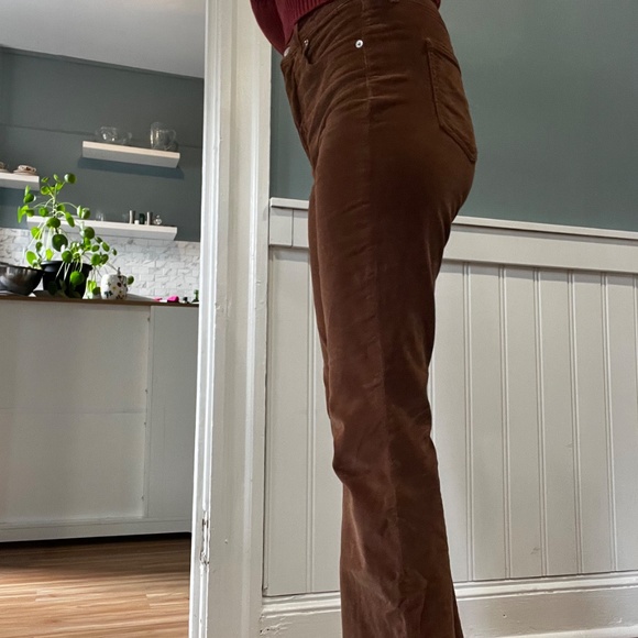 mid-rise bootcut corduroy pants - Picture 3 of 8